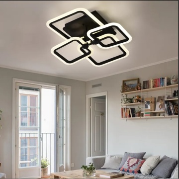 Lustra led patrata neagra 80w cu 4 brate 3 culori corp negru dl75l054b - Img 2