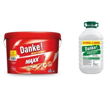 Vopsea lavabila maxx 15l, alb, interior +amorsa 4l DANKE