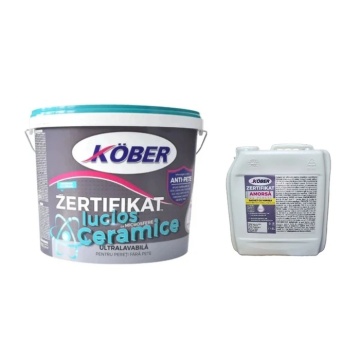 Vopsea lavabila zertifikat microsfere ceramice 15l, alb lucios + amorsa KOBER