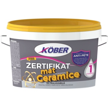 Vopsea lavabila zertifikat microsfere ceramice 3l, alb mat KOBER