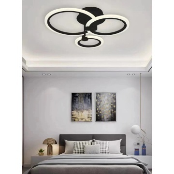 Lustra led cybele cercuri 40w cu 3 brate 3 culori corp negru dl75l043b - Img 2