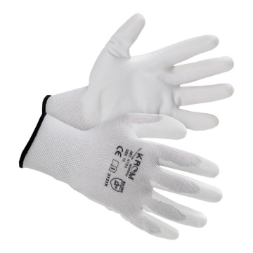 Manusi textil, cu nylon, alb m10 k102 seda