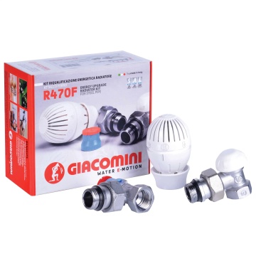 Set robineti radiator tur+retur cap termostatat 1/2 r470f GIACOMINI - Img 2