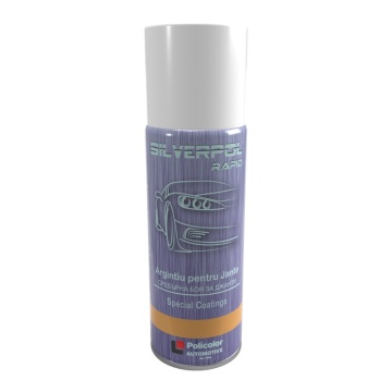 Vopsea spray auto silverpol rapid 400ml argintiu, pentru jante POLICOLOR