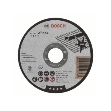 Disc, pentru debitat inox 115*1.6 mm. 2 608 600 215 BOSCH expert