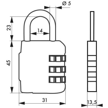 LACAT DE BAGAJ CU CIFRU 31MM 192044