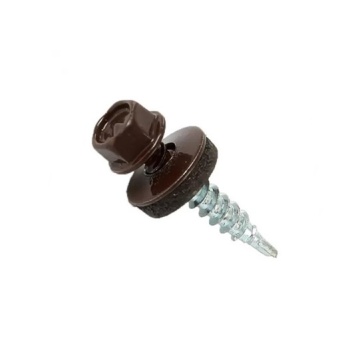 Surub autoforant 4.8*55 mm maro pt acoperis, cu saiba