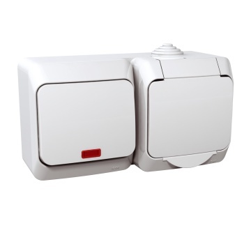 Priza cp, si intrerupator ip44 cedar wde000501 SCHNEIDER