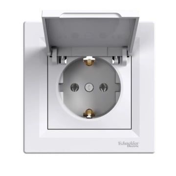 Priza schucko, cu capac st asfora 1p 16a ip20 alba eph3100121 SCHNEIDER