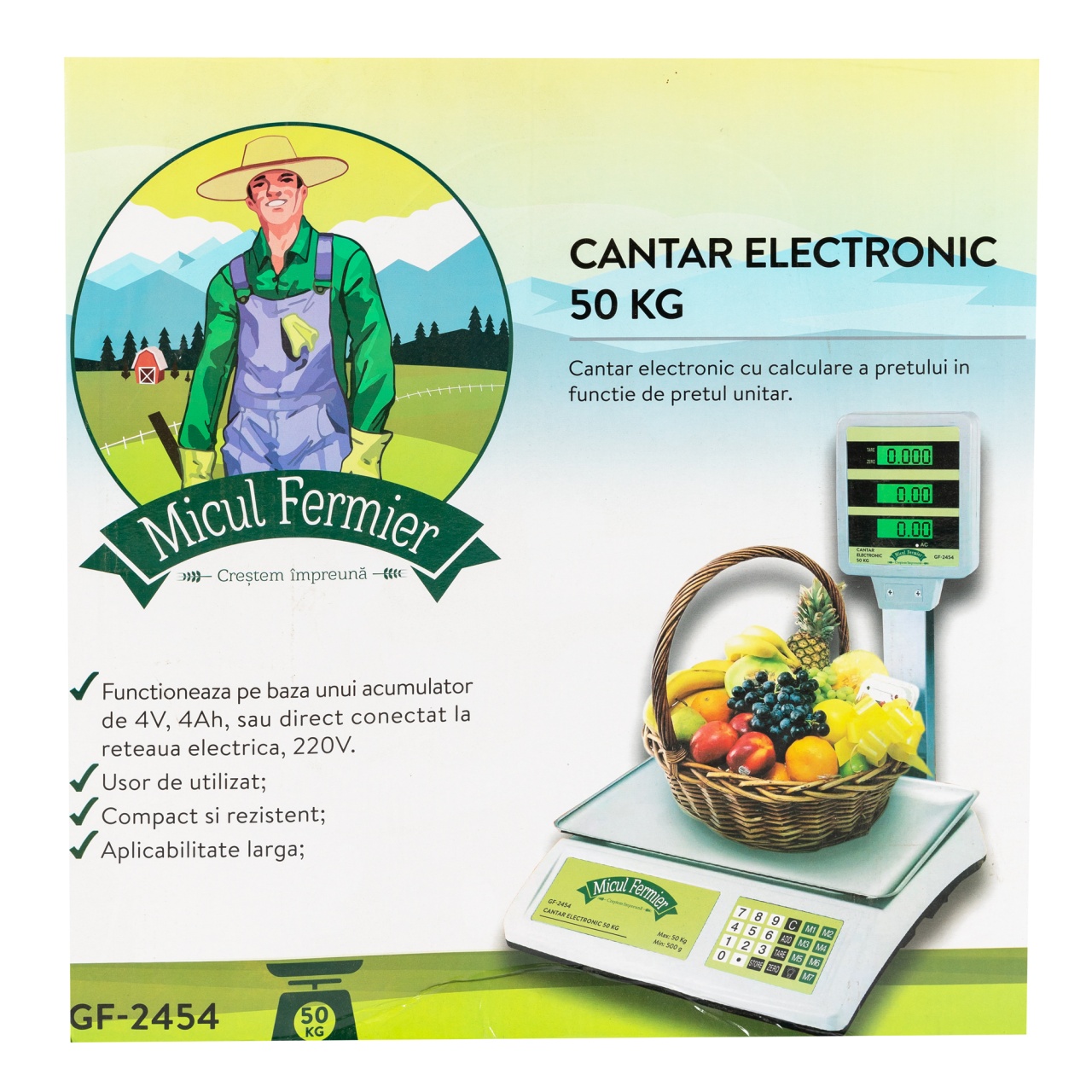 Cantar electronic Micul Fermier 50Kg afisaj dublu brat [6]