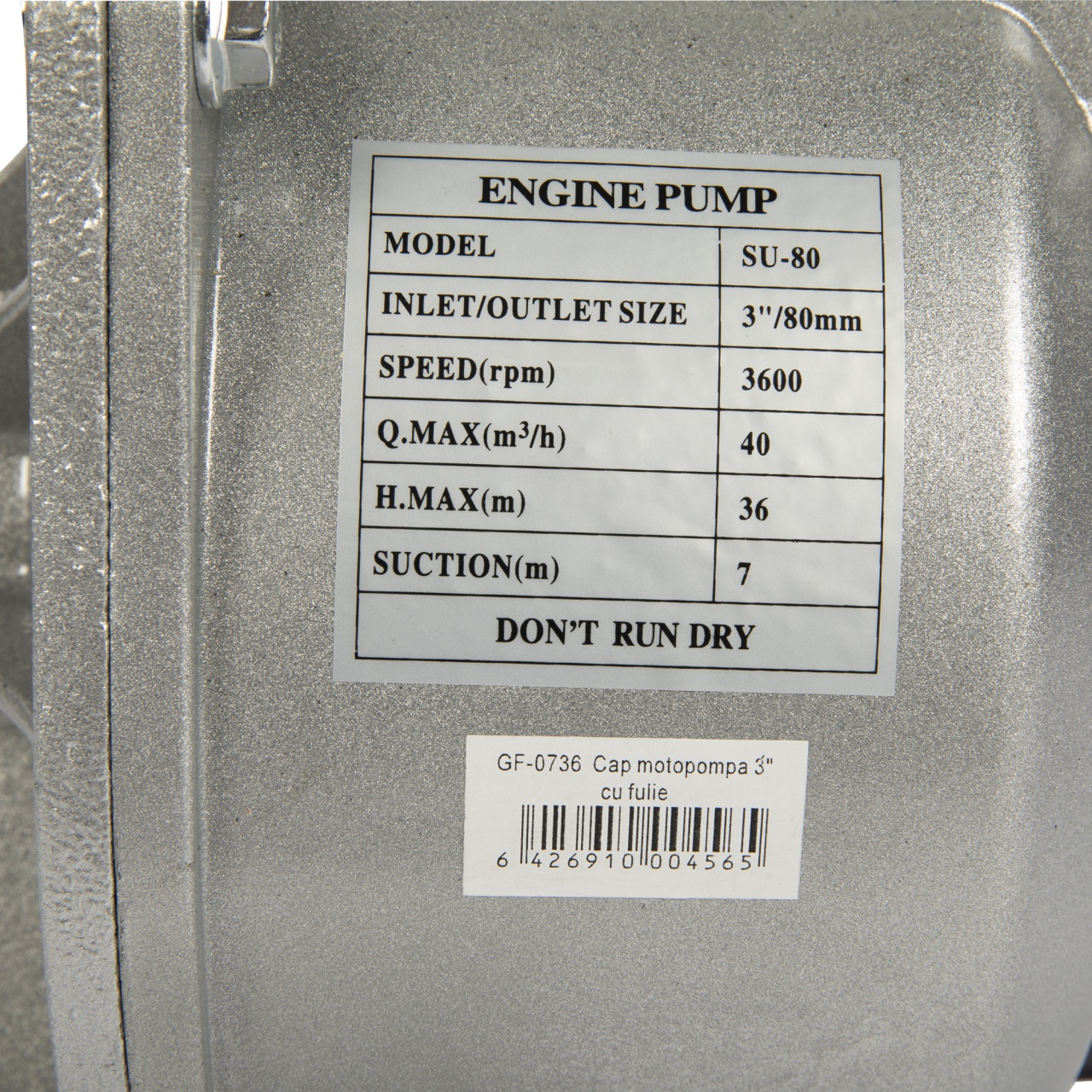 Cap motopompa Micul Fermier 3" cu fulie dubla [8]