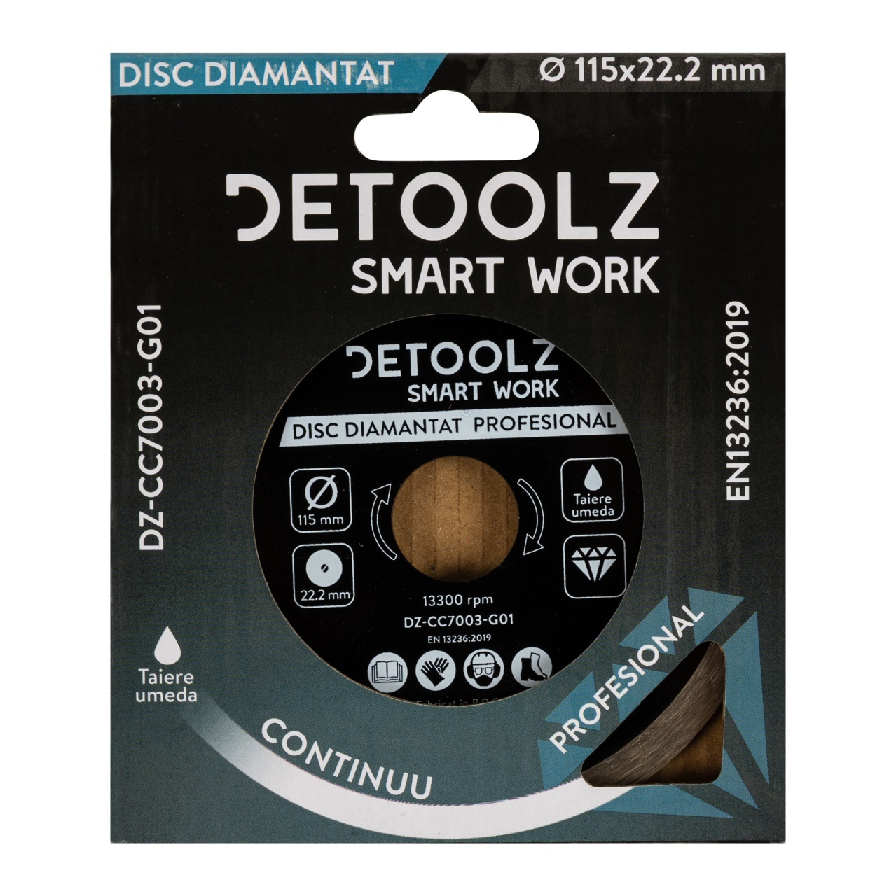 Disc diamantat continuu Detoolz 115x22.2mm, taiere umeda [3]