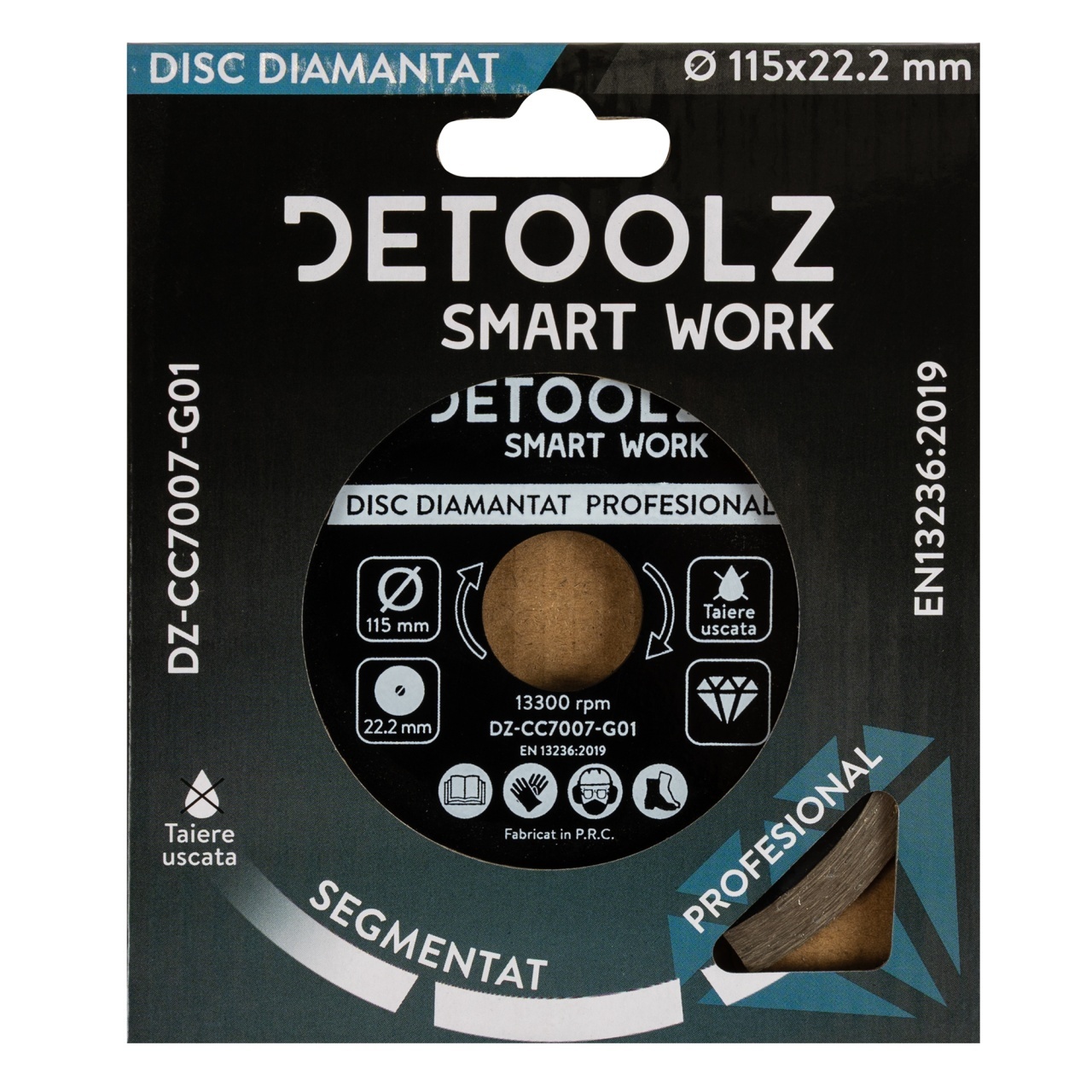 Disc diamantat segmentat Detoolz 115x22.2mm, taiere uscata [2]