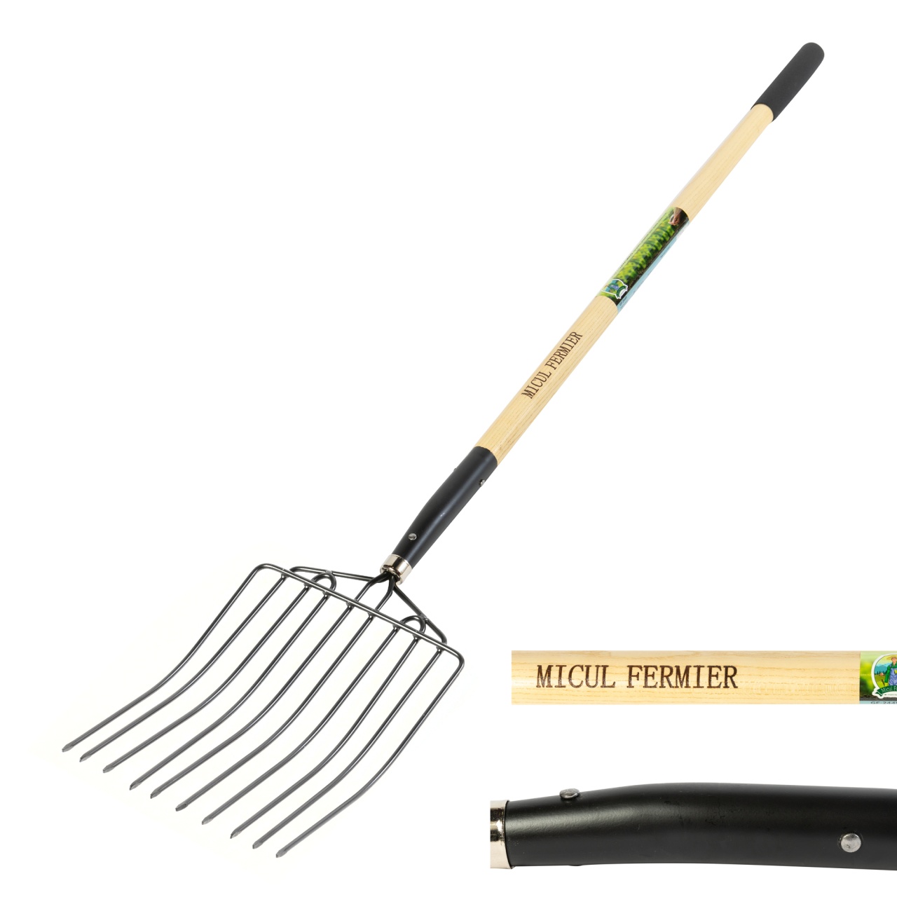 Furca gunoi grajd, 10 dinti, maner lemn, 1600mm [6]