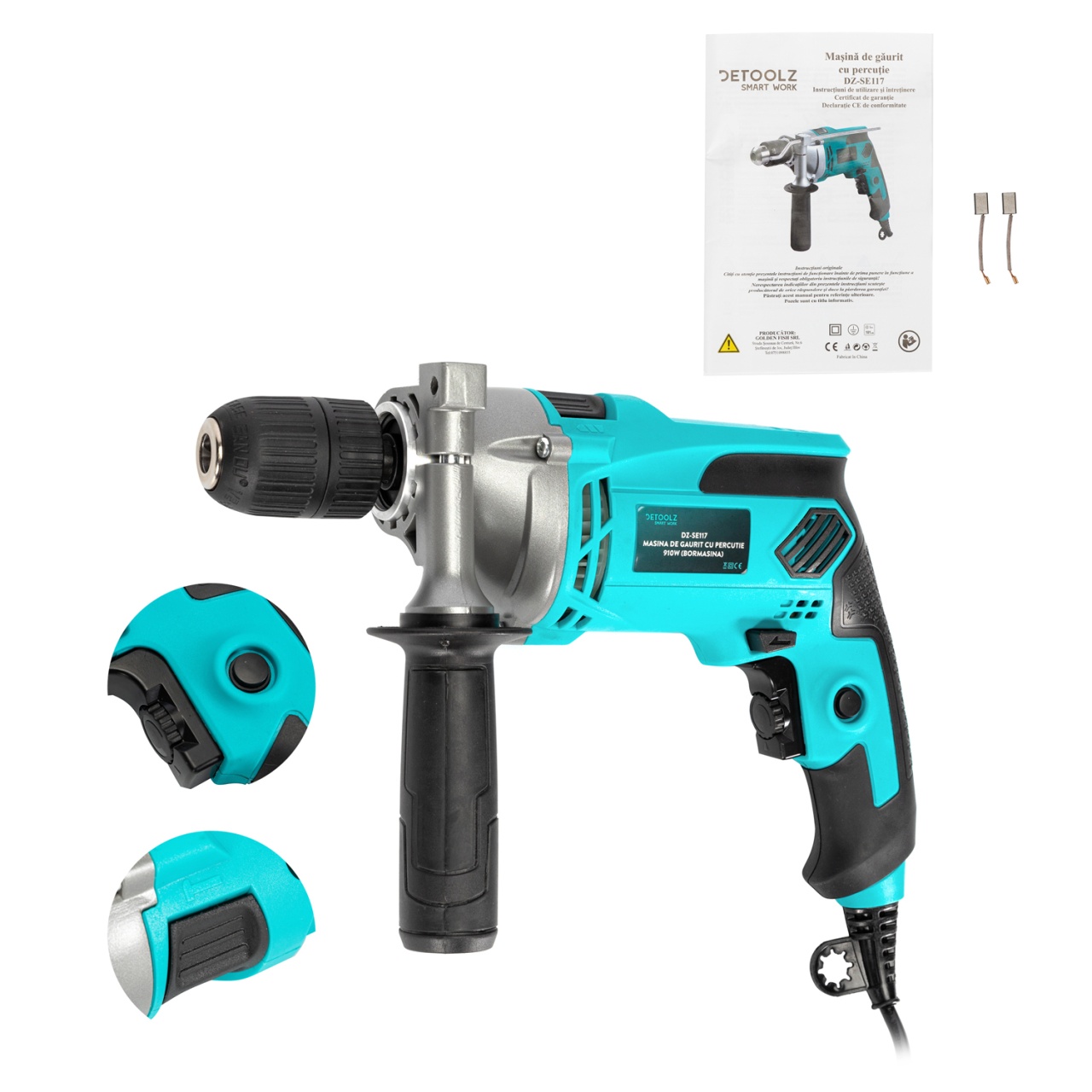 Masina de gaurit cu percutie 910W (bormasina) [7]