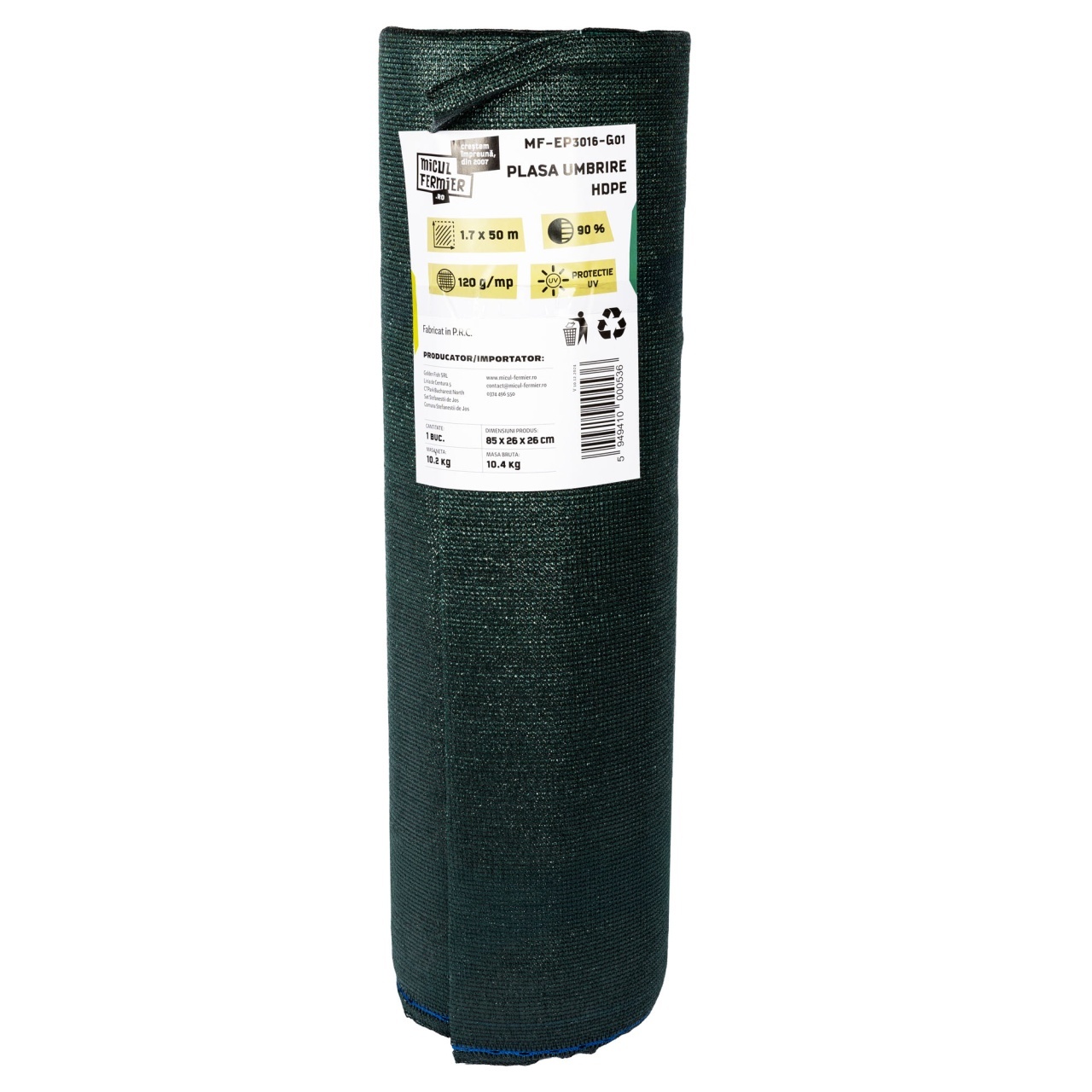 Plasa de umbrire Micul Fermier HDPE 1.7x50m 120g/mp 90% G01 [4]