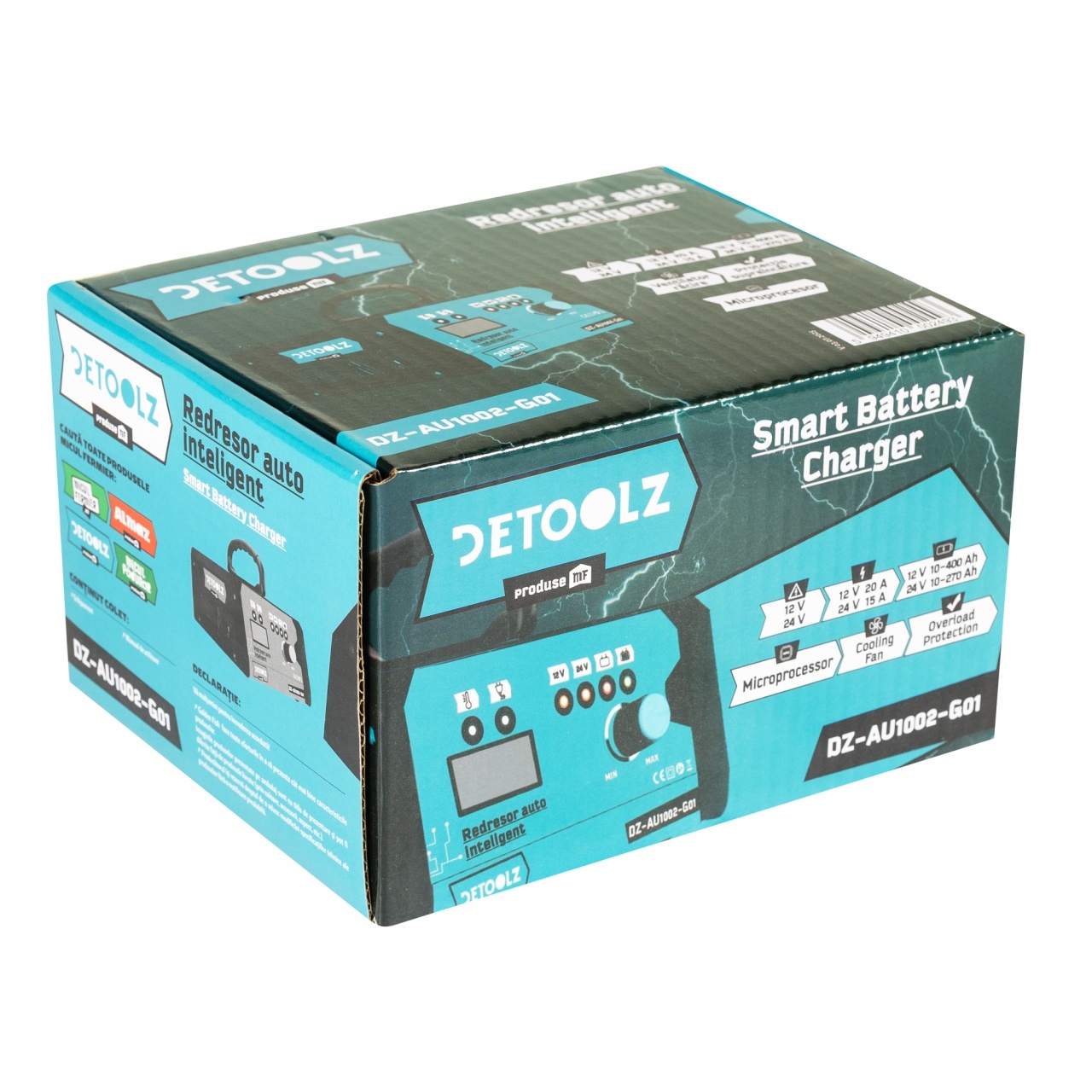 Redresor auto Detoolz, 360W 12V-24V, 15A-20A 10-400Ah CM [7]