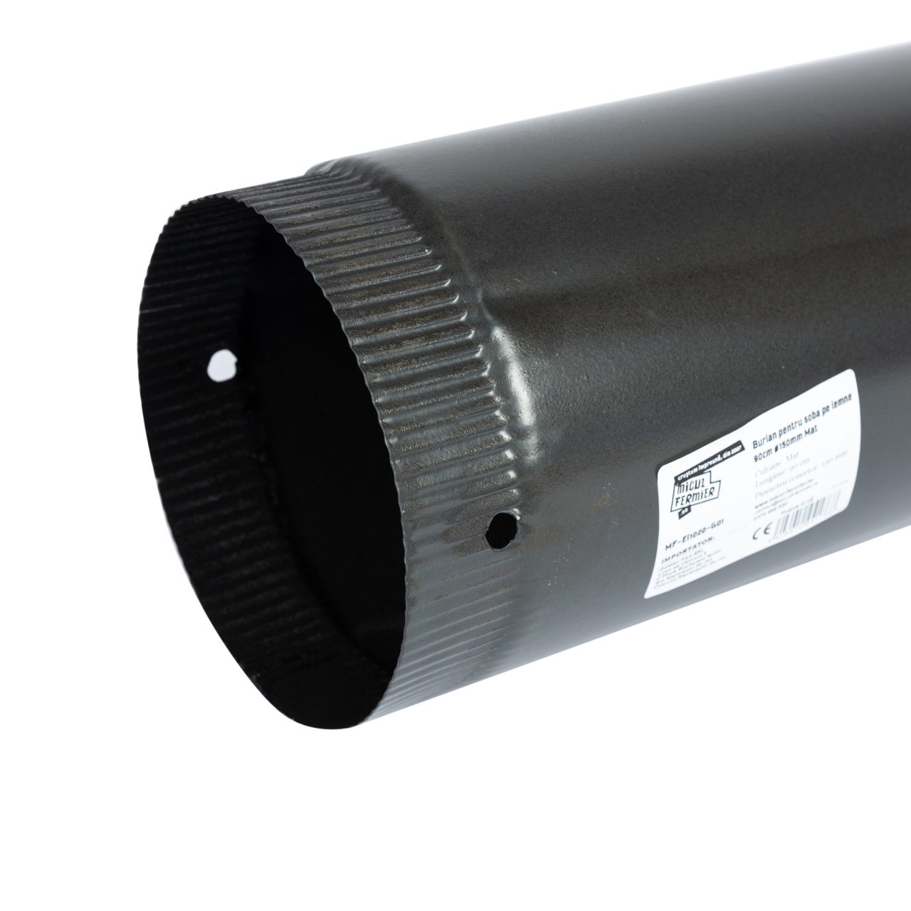 Burlan pentru soba pe lemne, 90 cm, ø120mm, Gri mat [2]