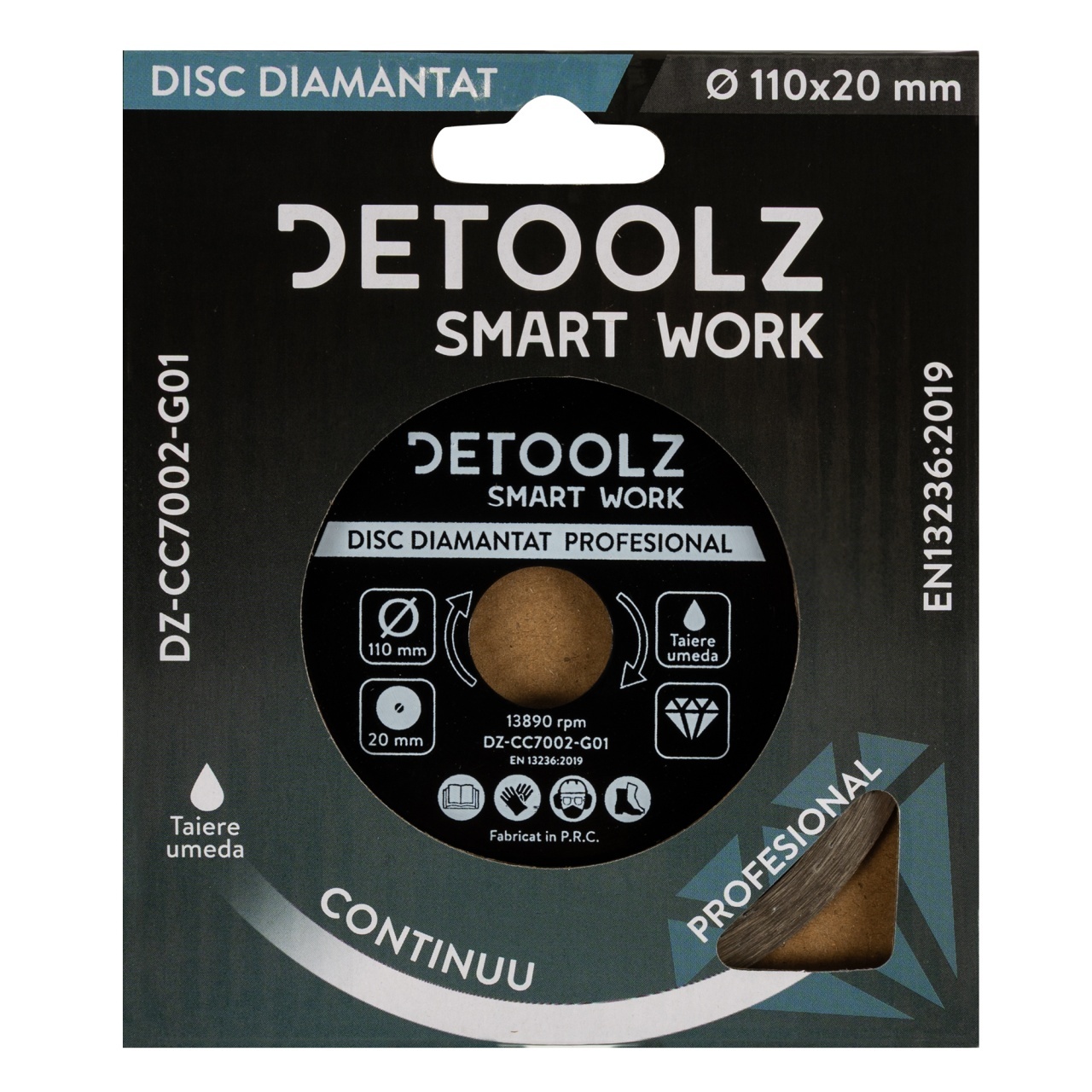 Disc diamantat continuu Detoolz 110x20mm, taiere umeda [2]