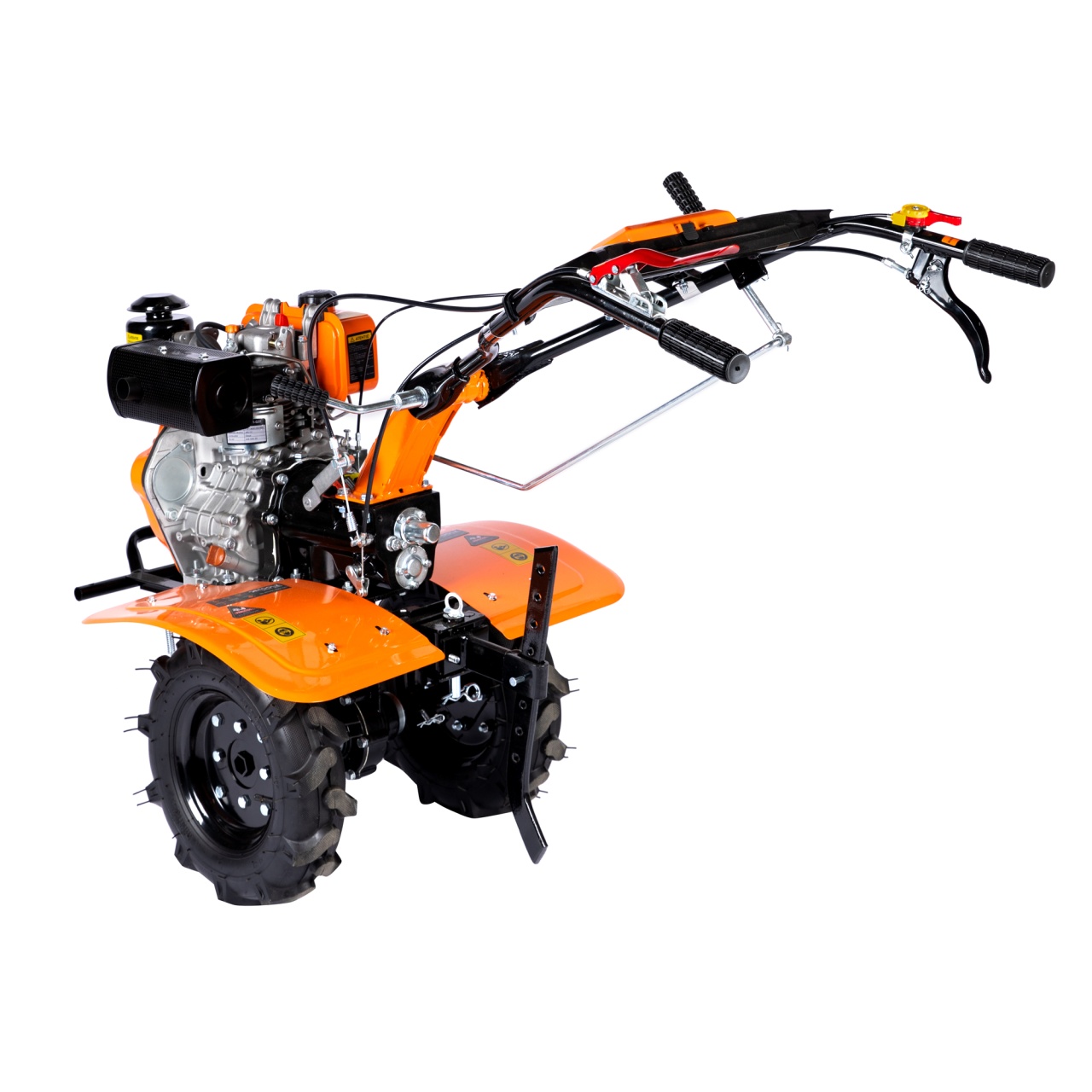 Motocultor DETOOLZ 7CP 280CC, motorina, 4T, 3 viteze, pornire manuala, cu roti [4]