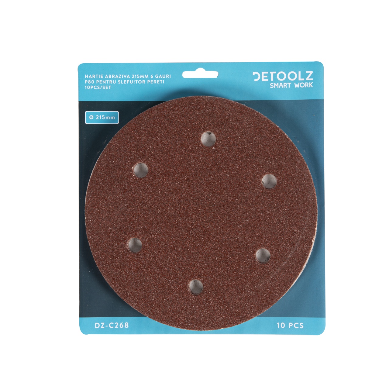 Set 10 hartie abraziva P80 6gauri 215mm [3]