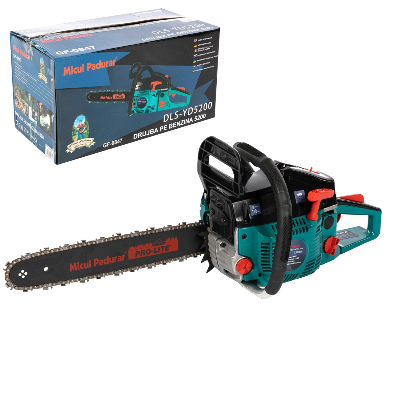 Drujba Micul Padurar 5200, capacitate cilindrica 52cc, 2.7 CP, 1 lant 16" + 1 lama, pornire rapida [7]