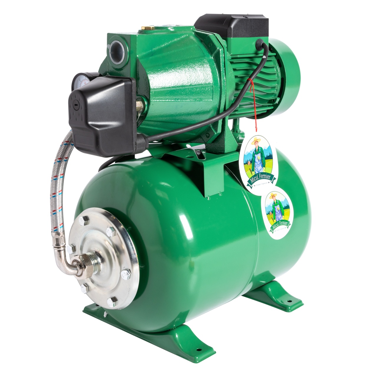 Hidrofor Micul Fermier 1.5 kW, debit maxim 3000l/h, inaltime maxima de pompare 53m, corp pompa fonta, capacitate vas expansiune 24 litri [9]