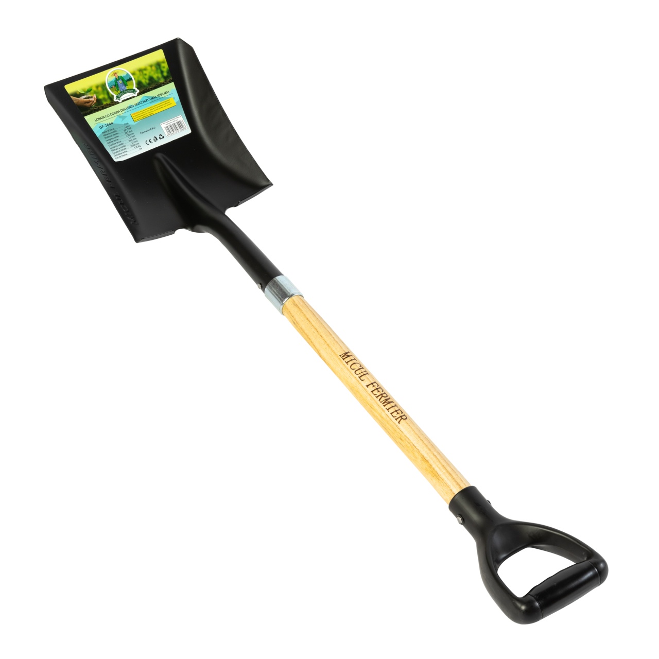 Lopata 282x238x1.5mm, cu coada lemn, 1050 mm [8]