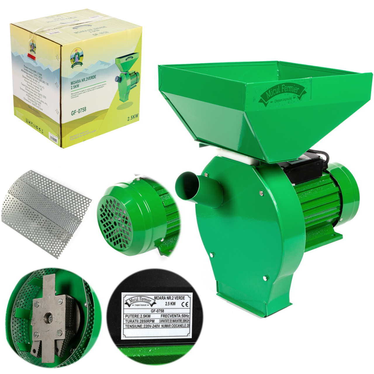 Moara de cereale Micul Fermier, 2.5KW, capacitate de productie 200Kg/h [2]