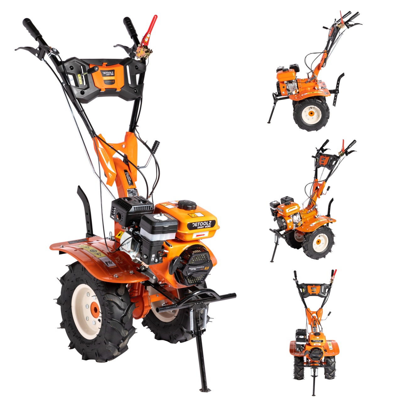 Motocultor Detoolz 8.5cp 212cc, benzina 4T, 3 viteze, pornire manuala, cu roti [9]