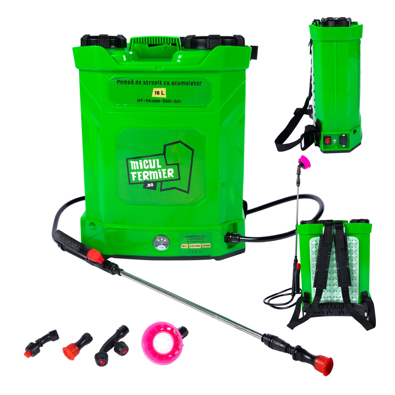 Pompa de stropit cu acumulator, Micul Fermier 16L [9]