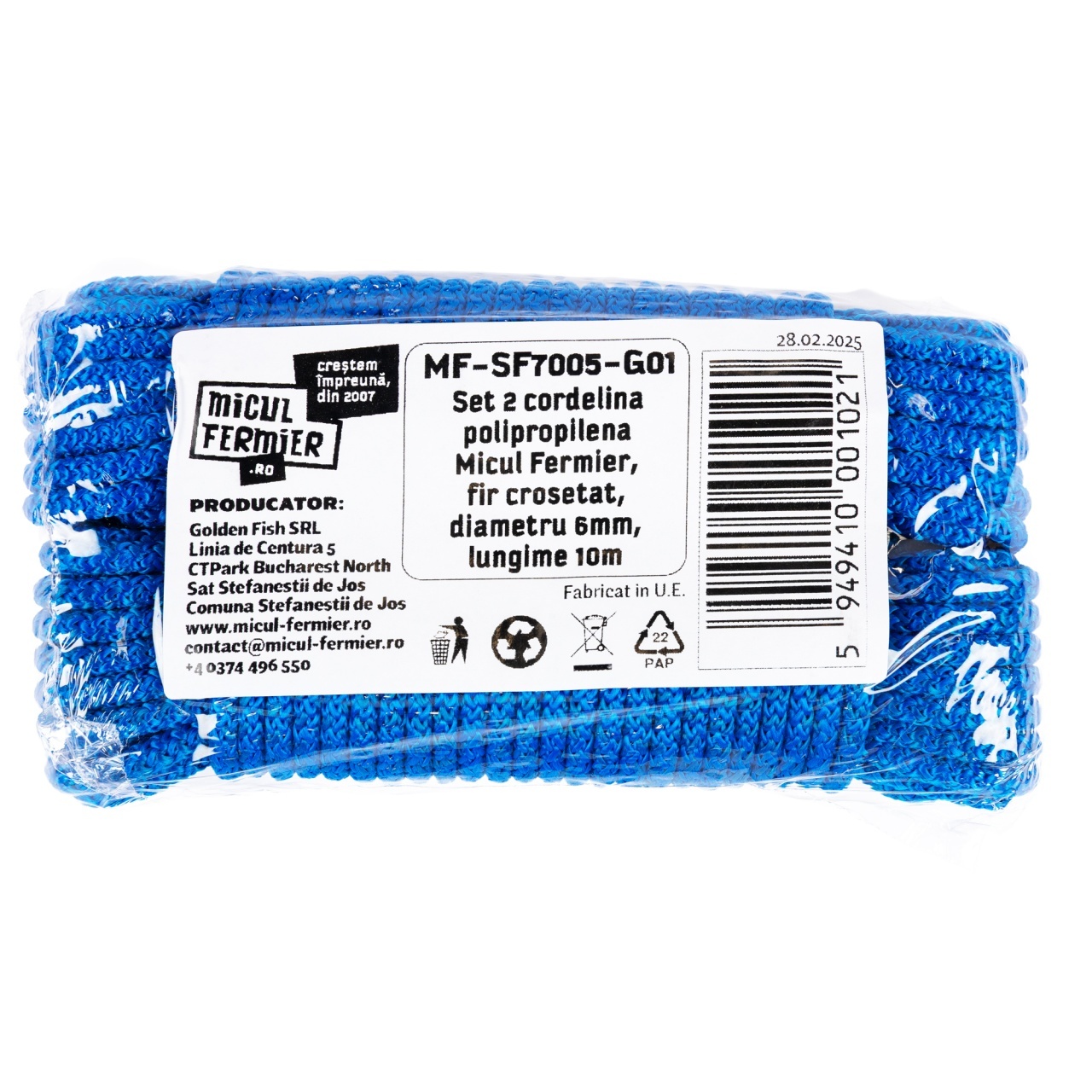 Set 2 cordelina polipropilena Micul Fermier, fir crosetat, diametru 6mm, lungime 10m [2]