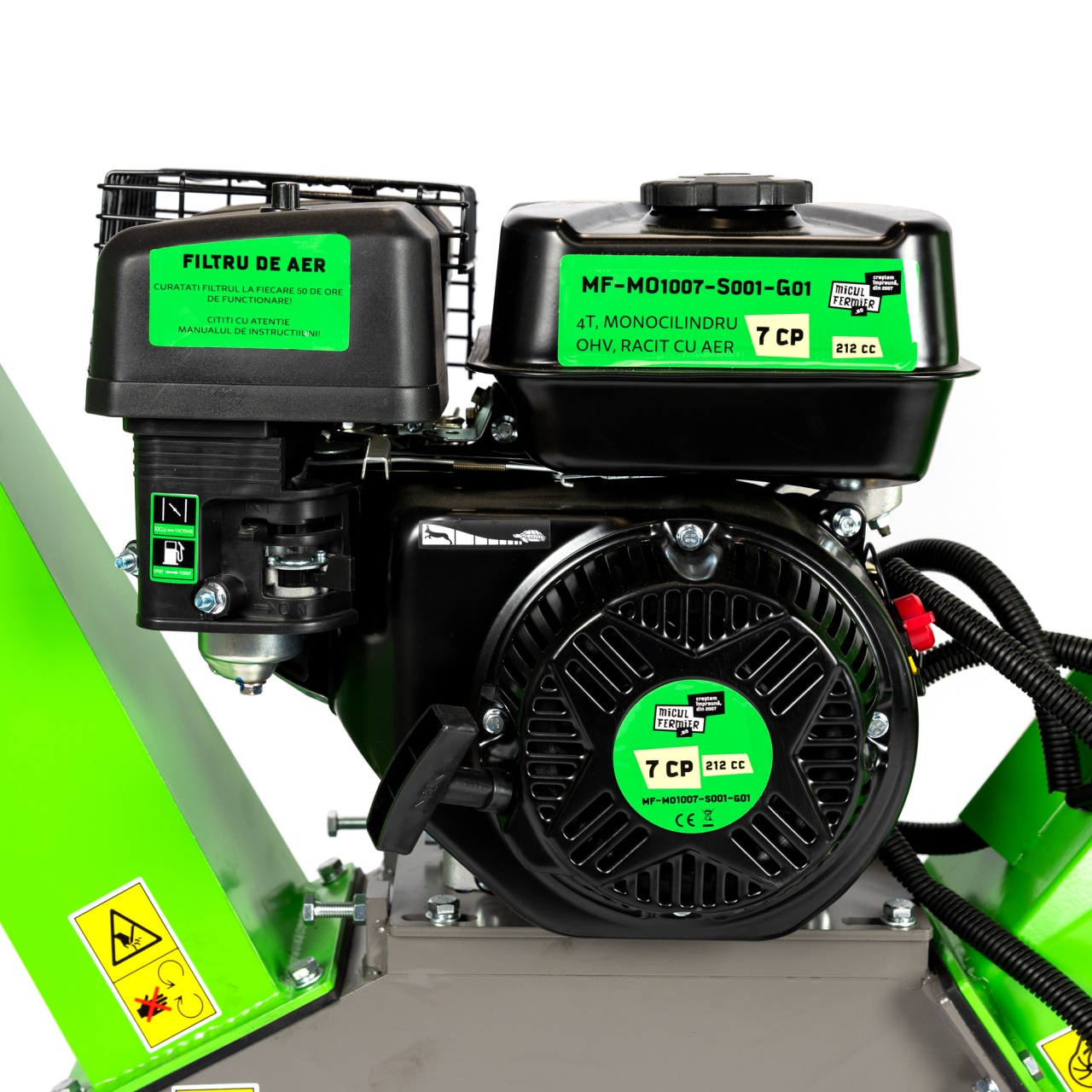 Tocator de crengi Micul Fermier, motor benzina 7 CP, 100 mm diametru maxim de taiere, pentru rumegus [14]