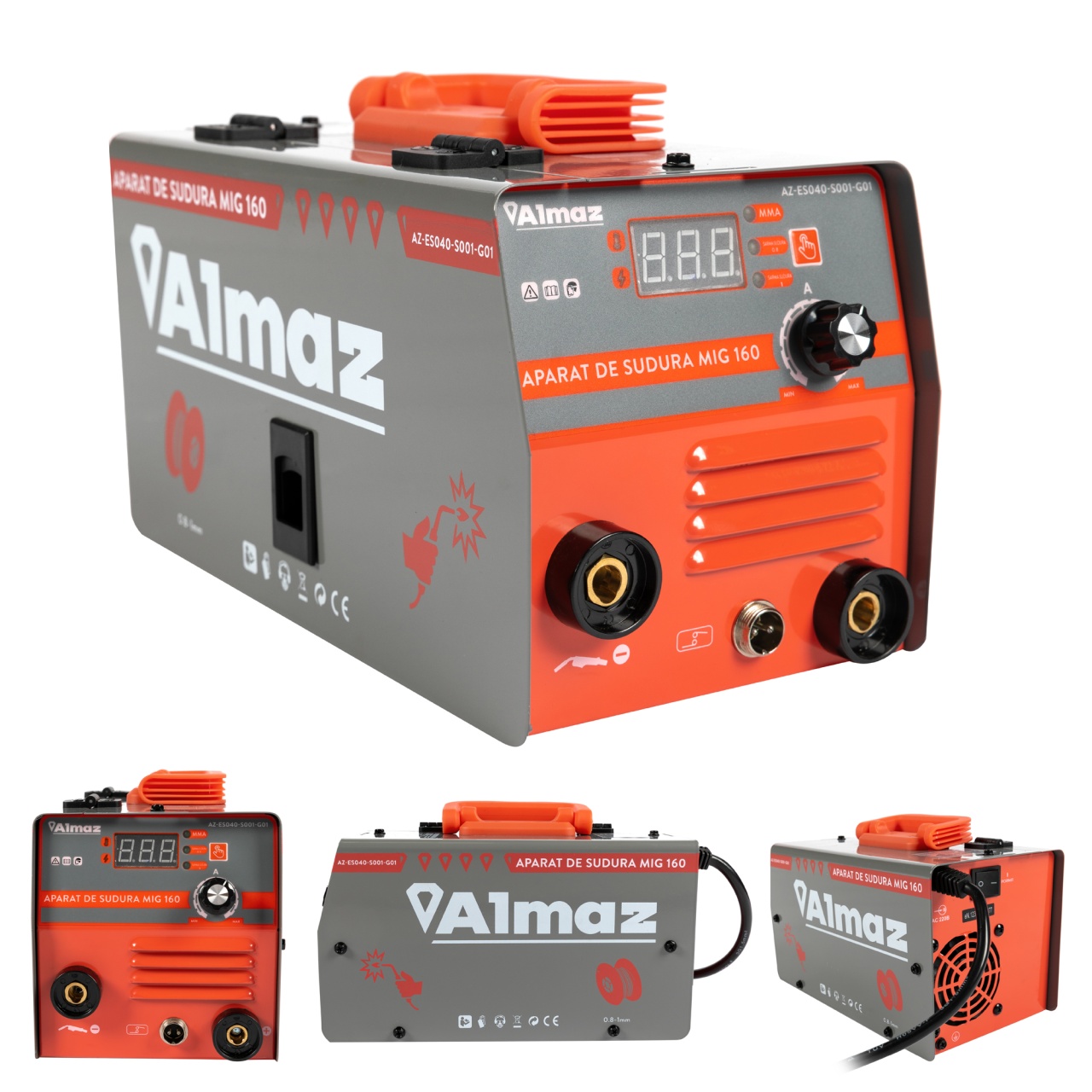 Aparat sudura Almaz, MMA+FCAW(doar sudura sarma flux), intensitate maxima 160A, afisaj digital [8]