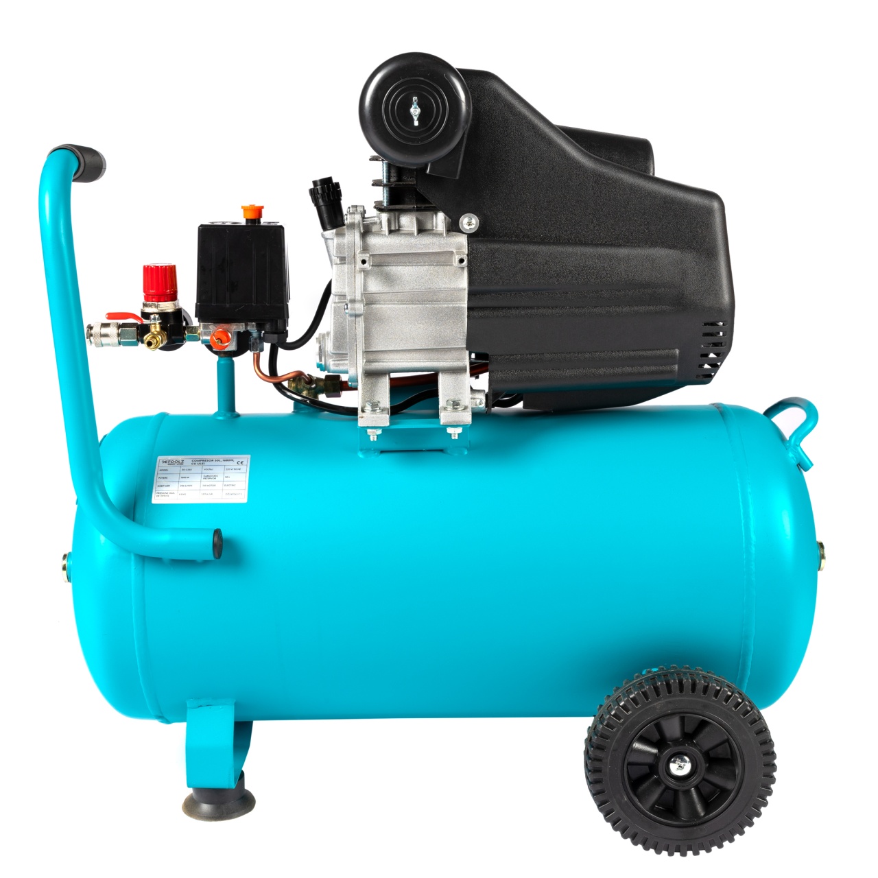 Compresor Detoolz 50L cu ulei, 1680 W, debit 206L/min, 8 bar, 2 prize de aer [18]