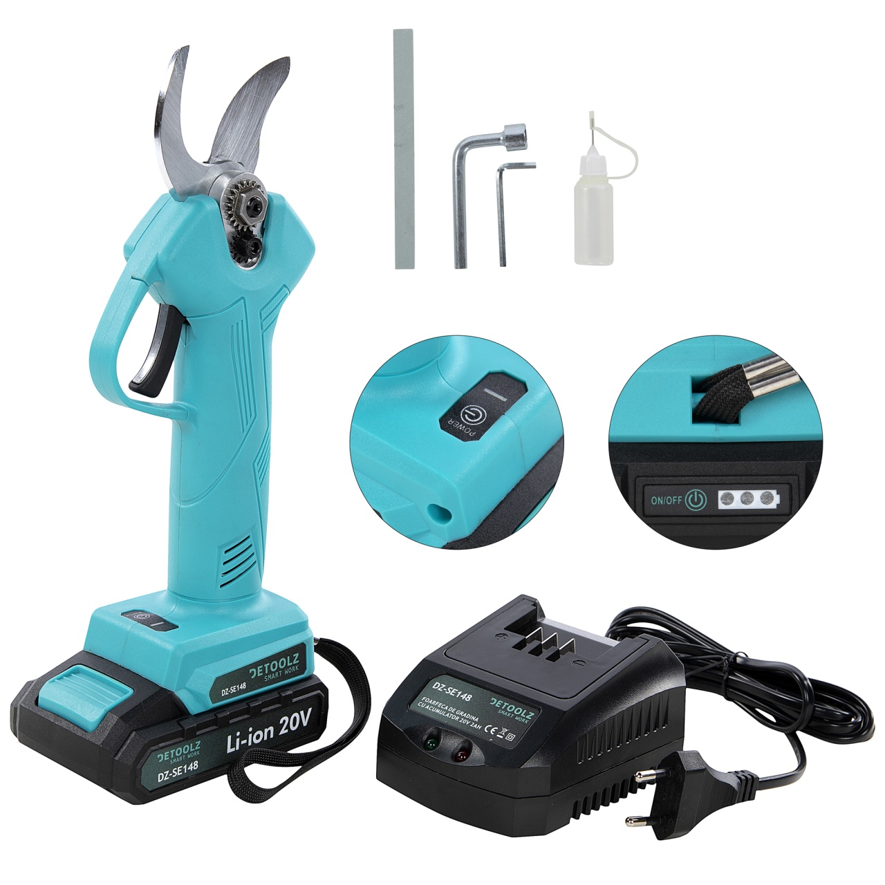 Foarfeca de gradina cu acumulator 20V 2Ah [6]