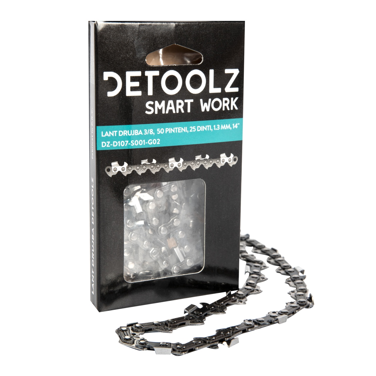 Lant drujba Detoolz, lungime 14'', pas 3/8'', grosime 1.3mm, 50 pinteni, 25 dinti, full chisel [1]