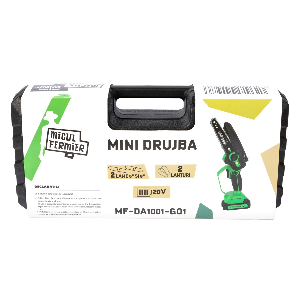Mini drujba Micul Fermier, 20V, cu doua lame 6'' si 8'', doua lanturi [19]