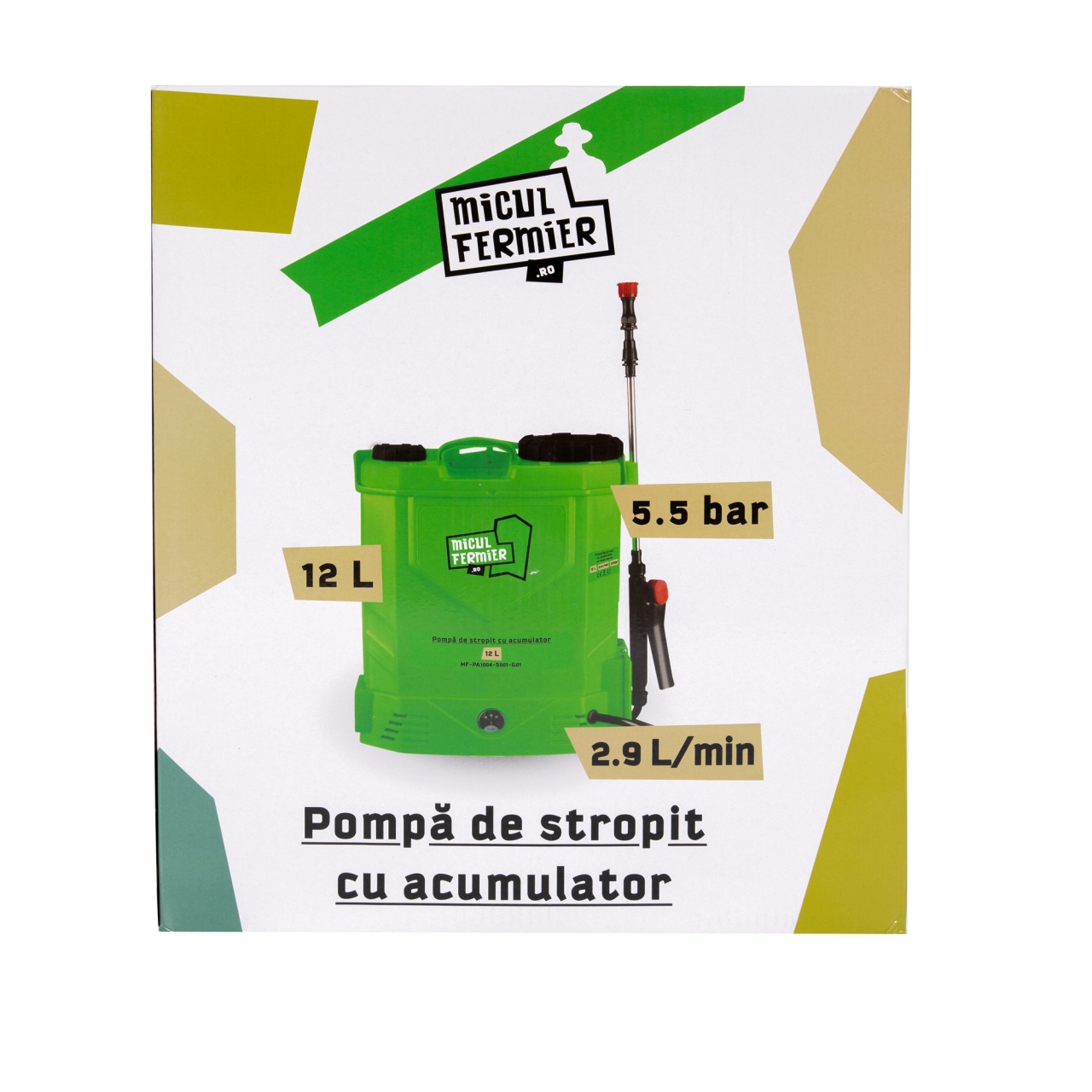 Pompa de stropit cu acumulator, Micul Fermier 12L [21]