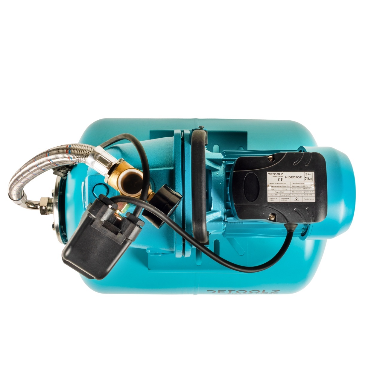 Hidrofor Detoolz 1.1 kW, debit maxim 2480lh, inaltime maxima de pompare 45m, corp pompa fonta, butelie 50L, ejector [3]