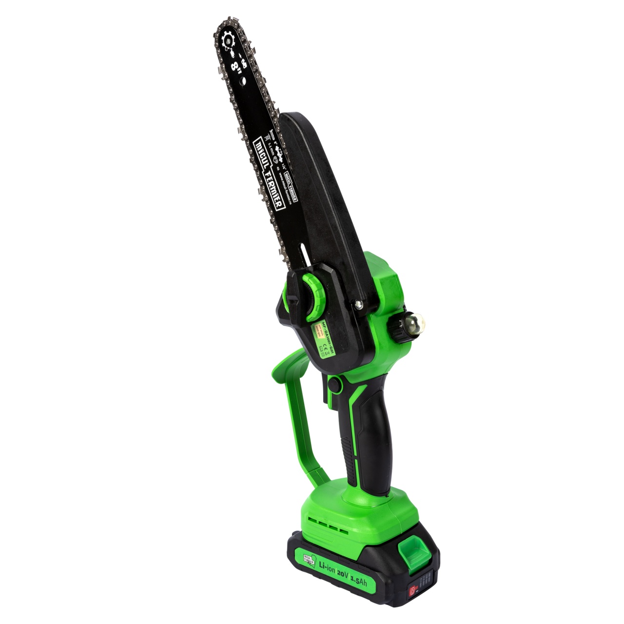 Mini drujba Micul Fermier, 20V, cu doua lame 6'' si 8'', doua lanturi [16]