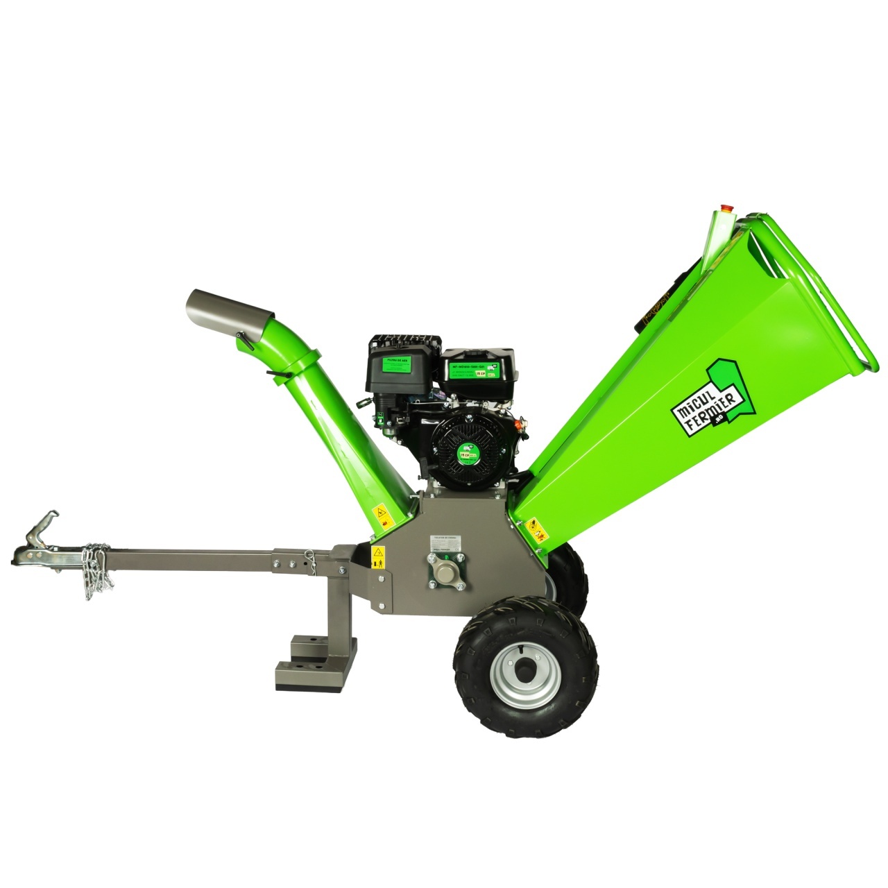 Tocator de crengi Micul Fermier, motor benzina 15 CP, cu carlig de remorcare, 120 mm diametru maxim de taiere, pentru rumegus [11]