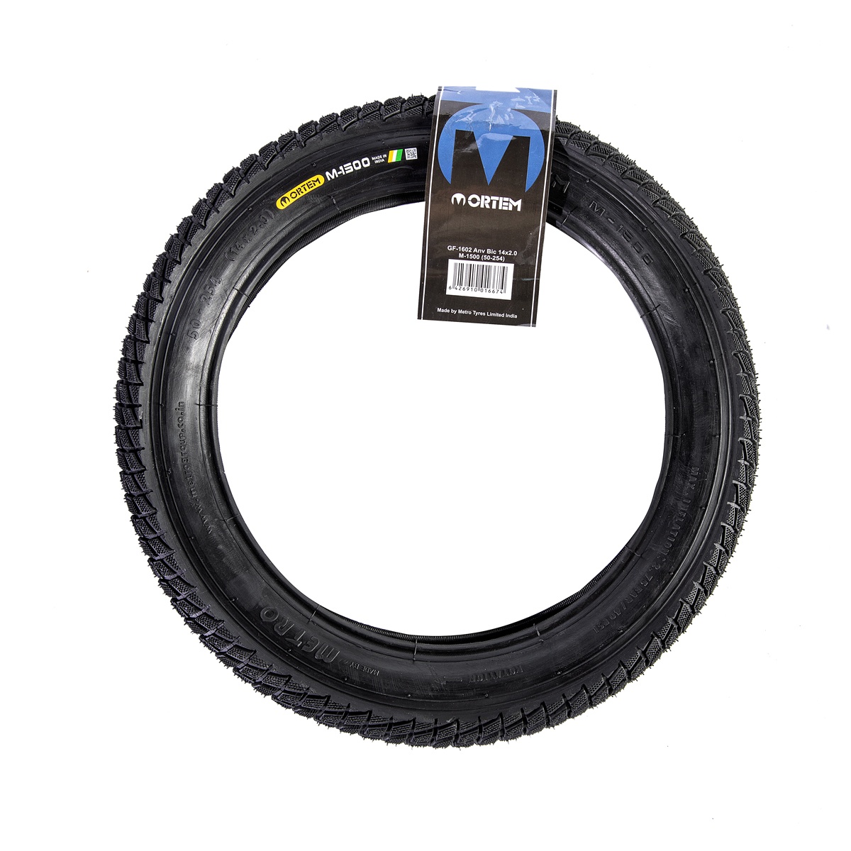 Anvelopa bicicleta 14x2.00", ETRTO 50-254, model M-1500, negru, profil Street [1]