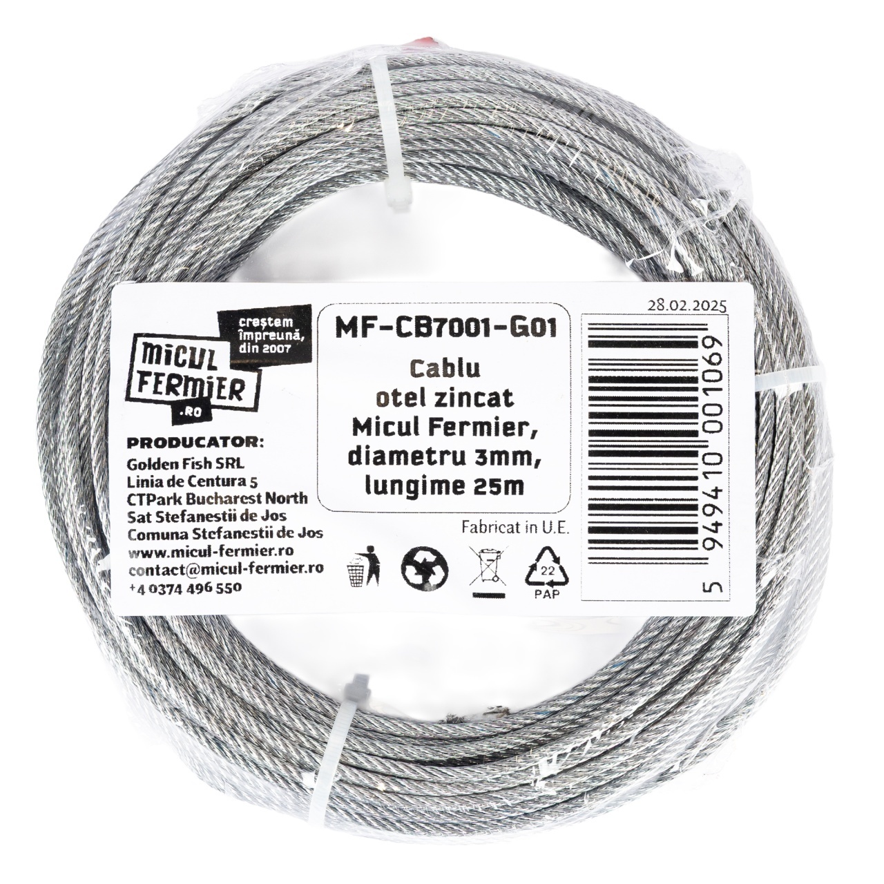 Cablu otel zincat Micul Fermier, diametru 3mm, lungime 25m [2]