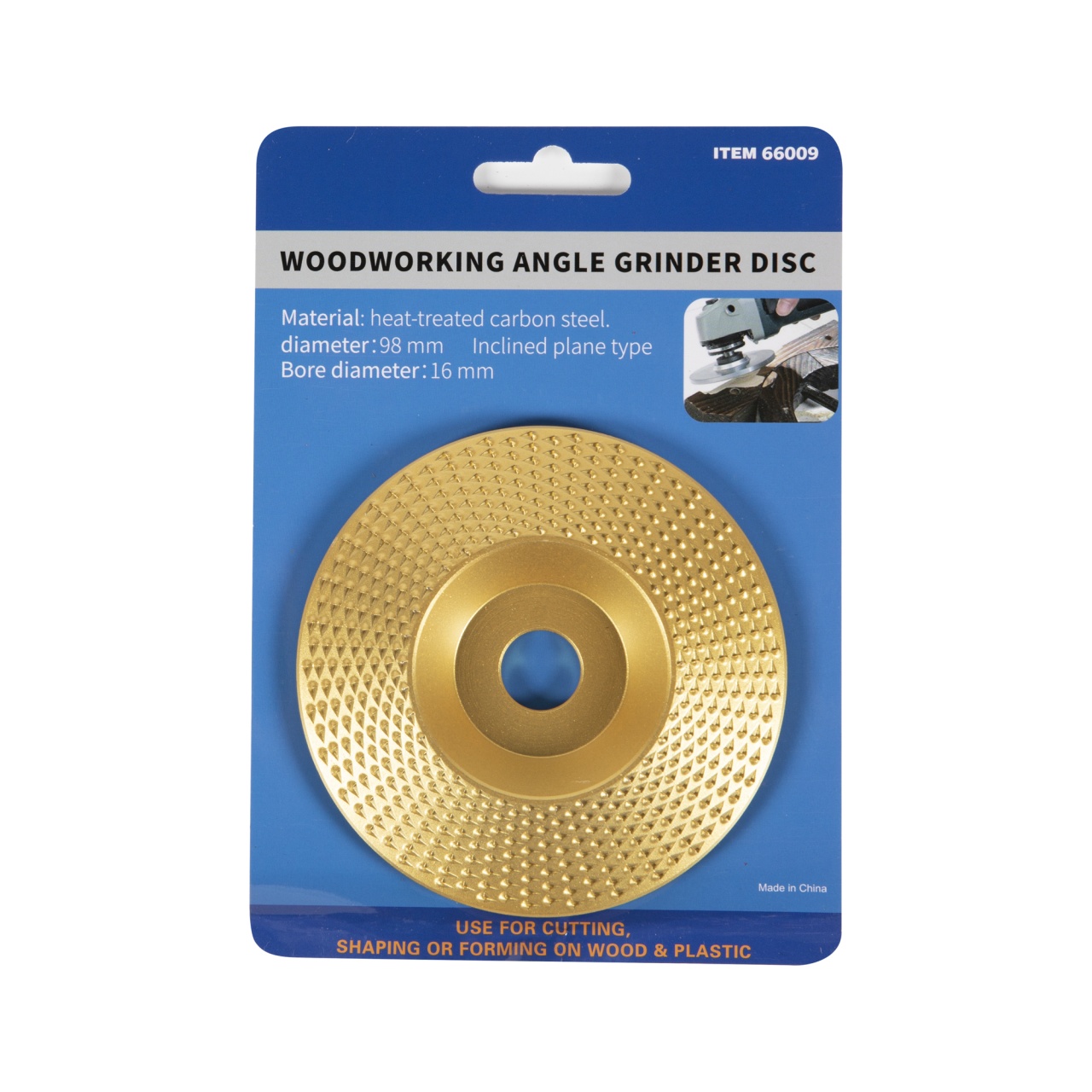 Disc plat, auriu, de rindeluit lemn, 98mm [3]