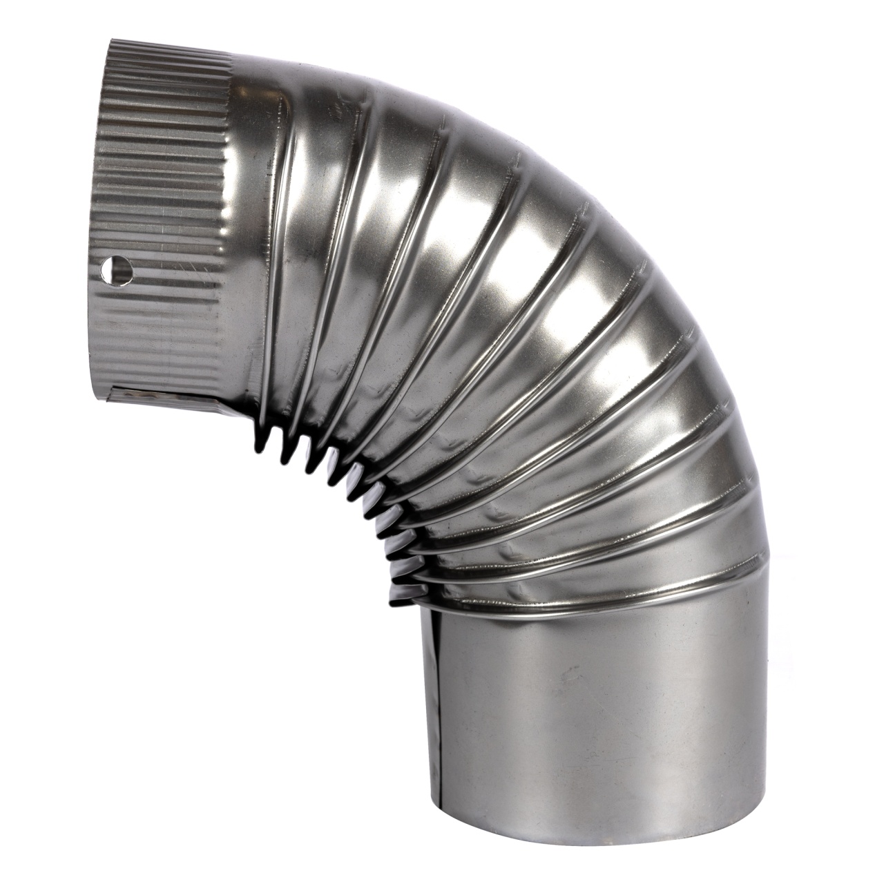 Cot pentru soba pe lemne 90˚ ø120mm 0.4mm, Zincat [4]