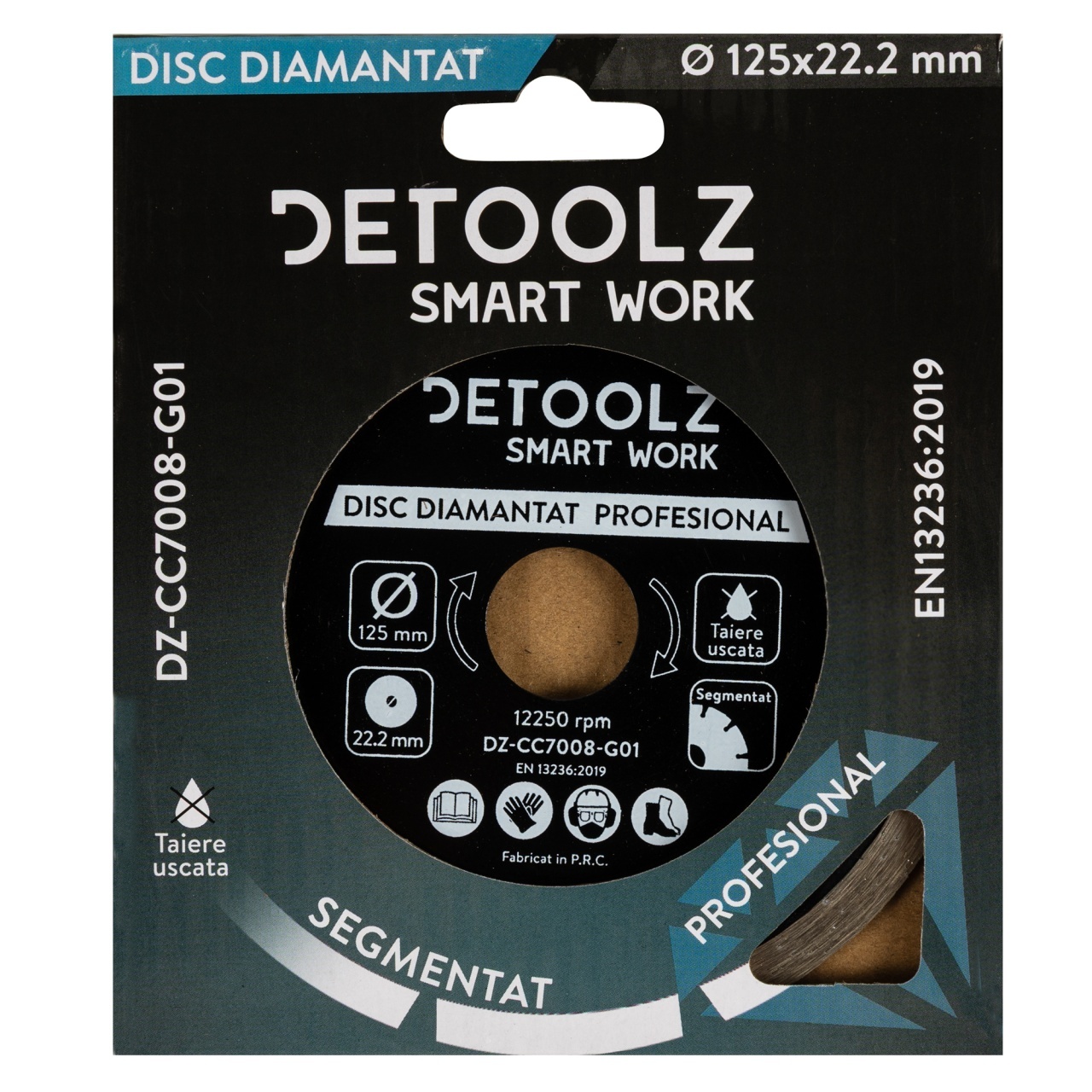 Disc diamantat segmentat Detoolz 125x22.2mm, taiere uscata [2]