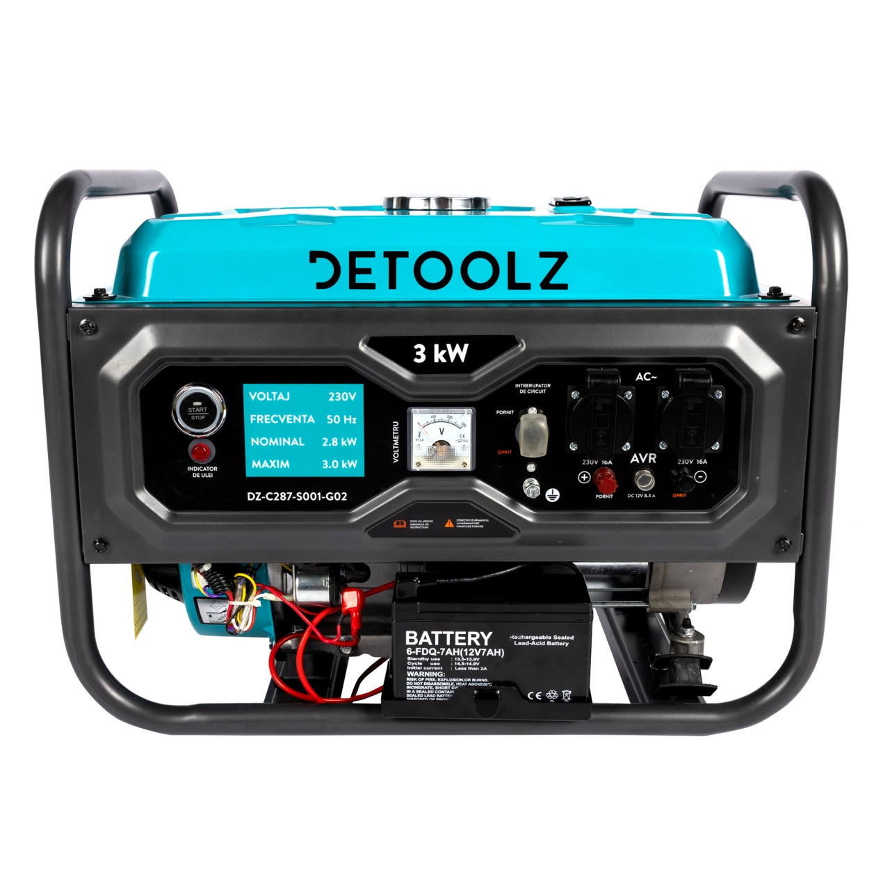 Generator Detoolz 3kW 2P230 B4T pornire electrica 15L fara roti G02 [1]