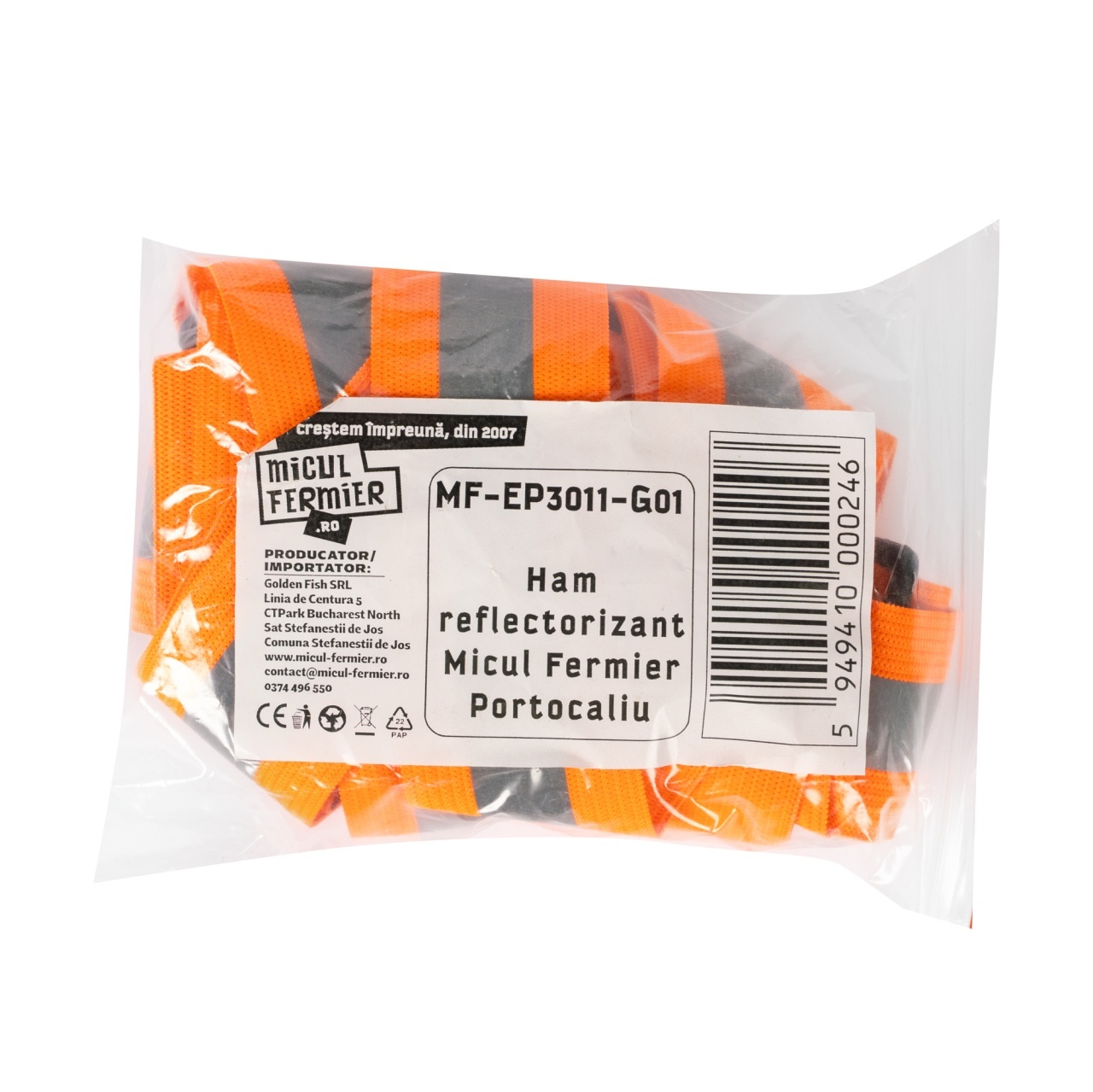 Ham reflectorizant Micul Fermier, Portocaliu [2]