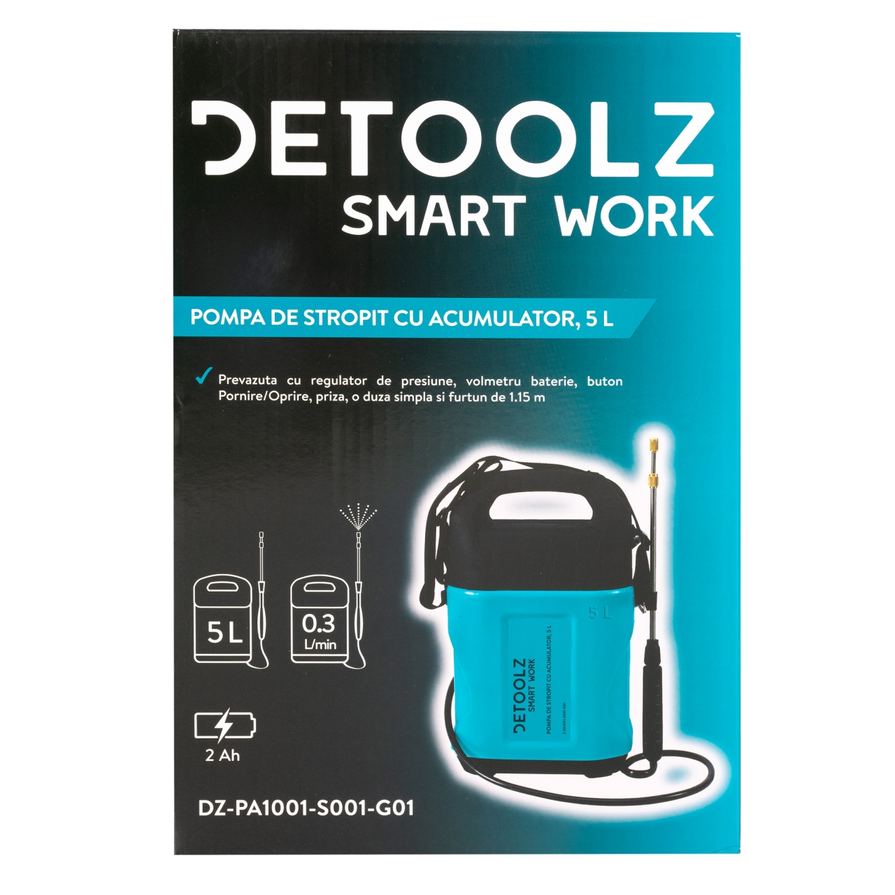 Pompa de stropit cu acumulator Li-Ion, Detoolz 5L [13]